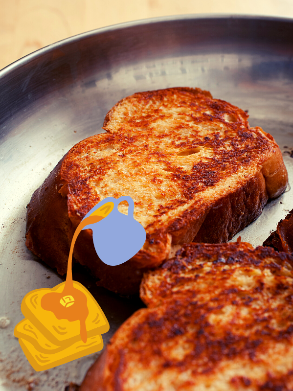 french toast in the pan