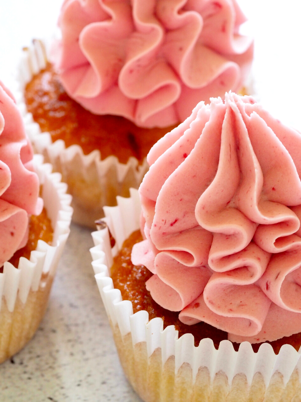 cupcakes with pink frosting