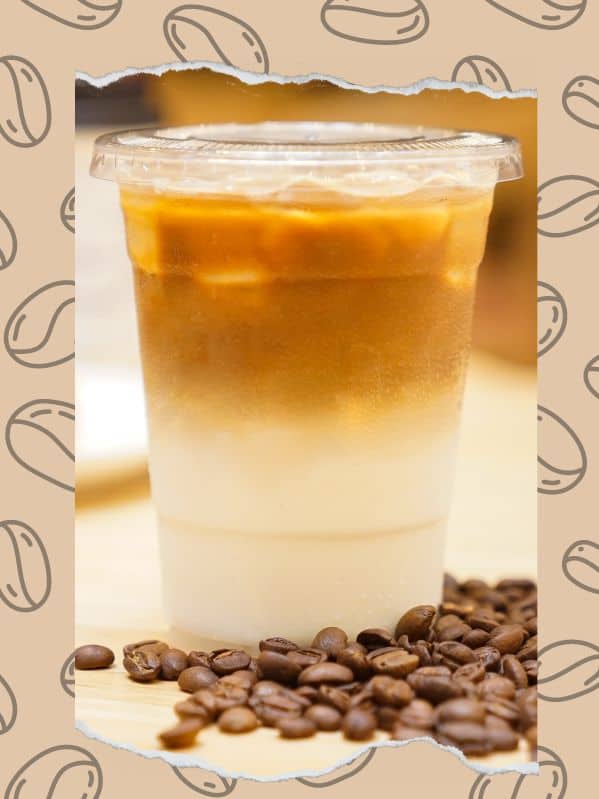 an iced latte coffee 